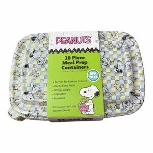 Peanuts Snoopy Meal Prep Container 20 Piece Set - Food Storage Easter Bunny